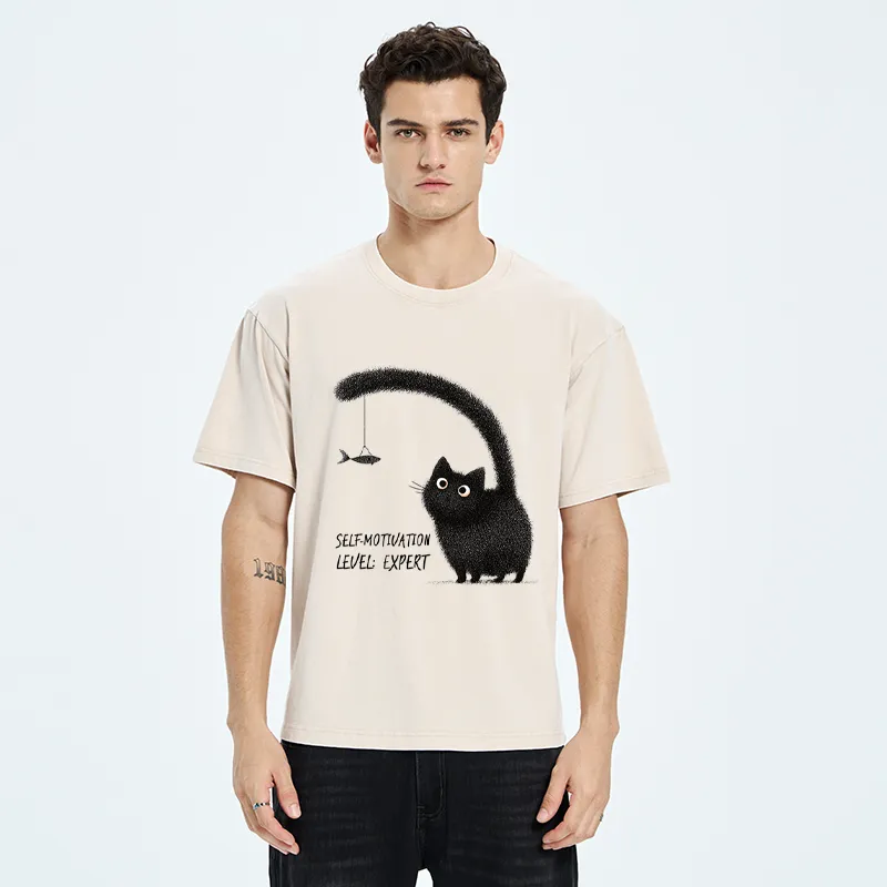 Tokyo-Tiger Purrfect Motivation Washed T-Shirt