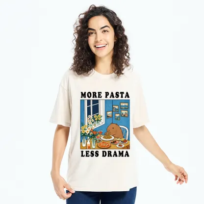 Tokyo-Tiger Capybara：More Pasta, Less Drama Washed T-Shirt