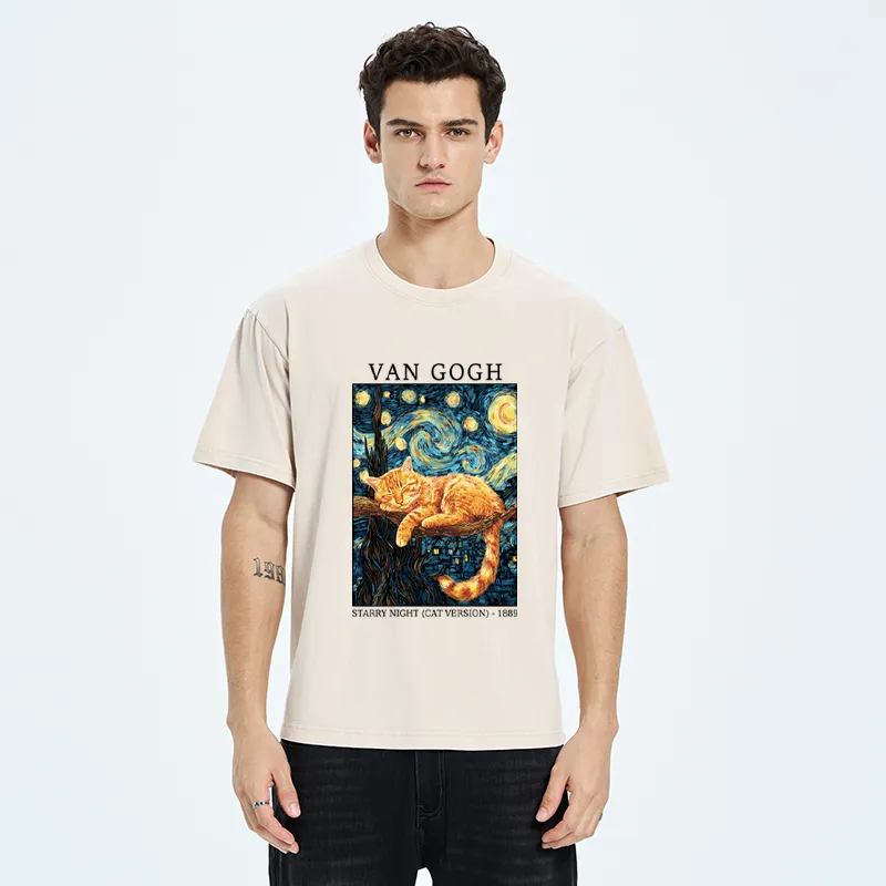 Tokyo-Tiger Starry Cat Dreams Washed T-Shirt