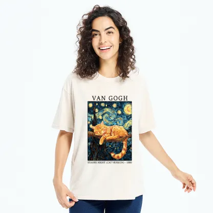 Tokyo-Tiger Starry Cat Dreams Washed T-Shirt