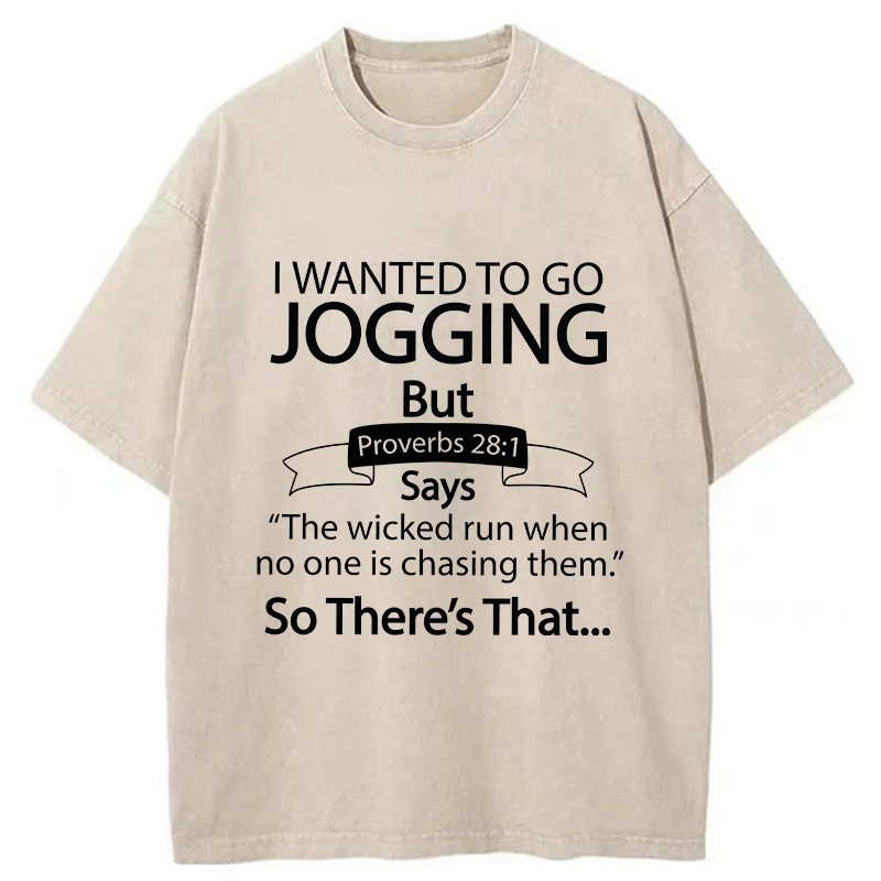 Tokyo-Tiger Bible Verse Jogging Funny Washed T-Shirt