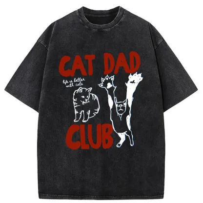 Tokyo-Tiger Cat Dad's Special Washed T-Shirt