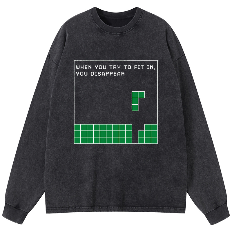 Tokyo-Tiger Be Your Unique Self Washed Long Sleeve T-Shirt