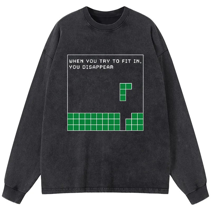 Tokyo-Tiger Be Your Unique Self Washed Long Sleeve T-Shirt