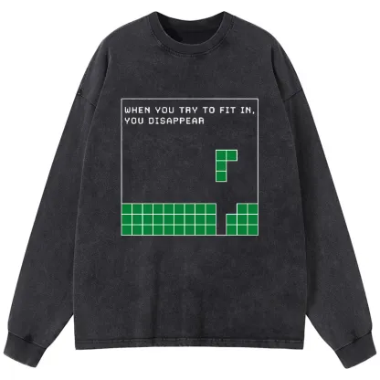 Tokyo-Tiger Be Your Unique Self Washed Long Sleeve T-Shirt