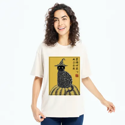 Tokyo-Tiger Black Cat's Glimpse of the Future Washed T-Shirt
