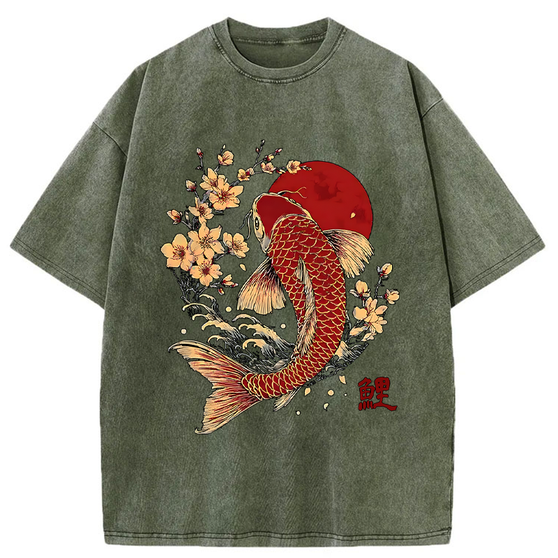Tokyo-Tiger Luck of the Koi Washed T-Shirt