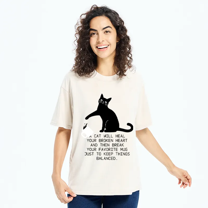 Tokyo-Tiger Feline Philosophy of Balanced Chaos Washed T-Shirt