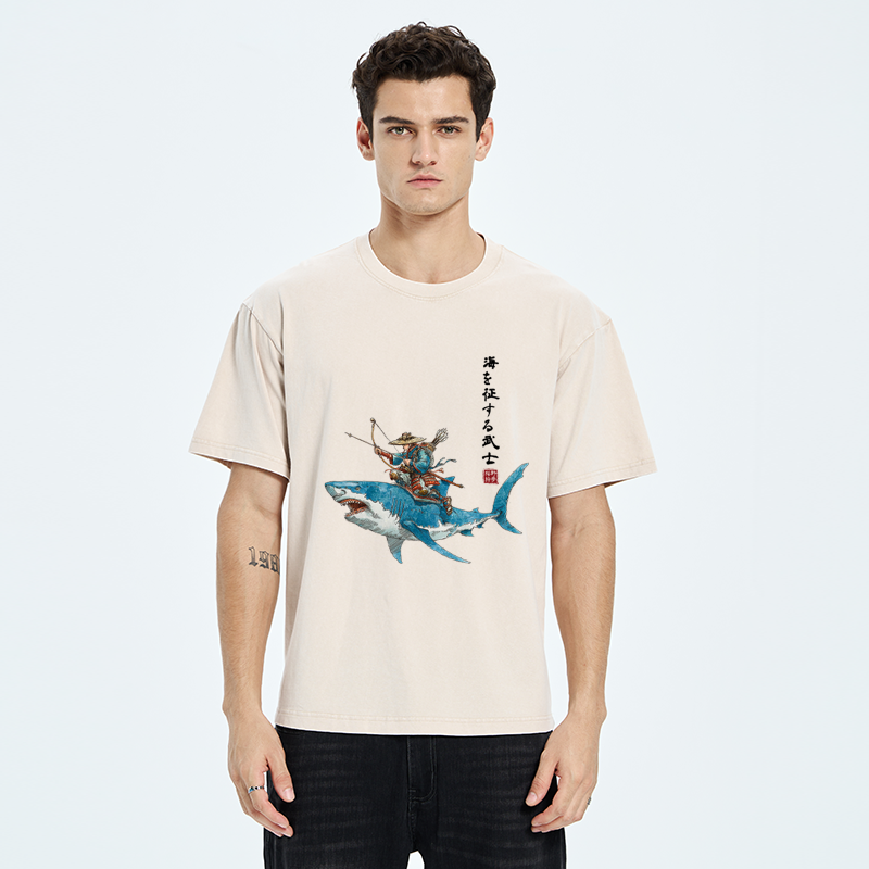 Tokyo-Tiger  Wave Conqueror Washed T-Shirt