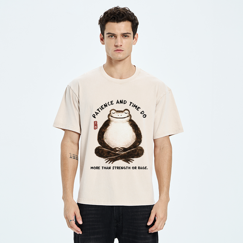 Tokyo-Tiger Zen Frog Wisdom Washed T-Shirt