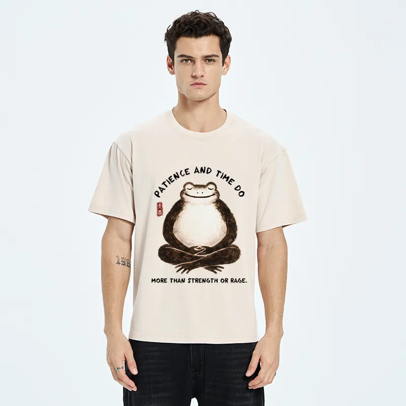 Tokyo-Tiger Zen Frog Wisdom Washed T-Shirt