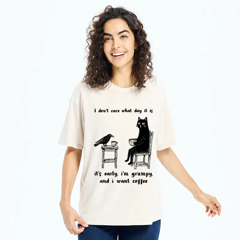 Tokyo-Tiger Early, Grumpy, Coffee Washed T-Shirt