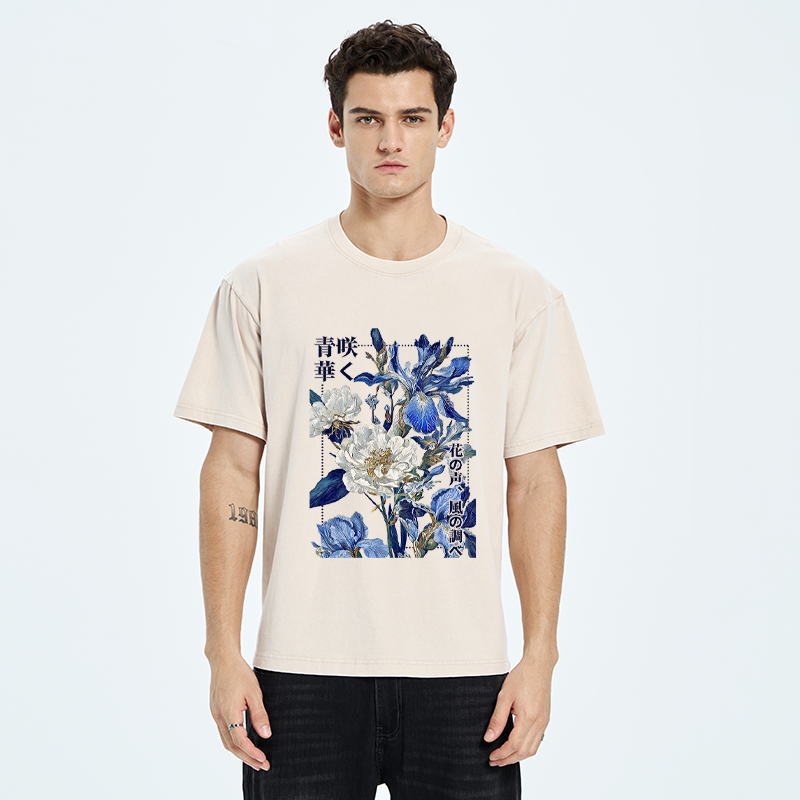 Tokyo-Tiger Harmony of Bloom and Breeze Washed T-Shirt
