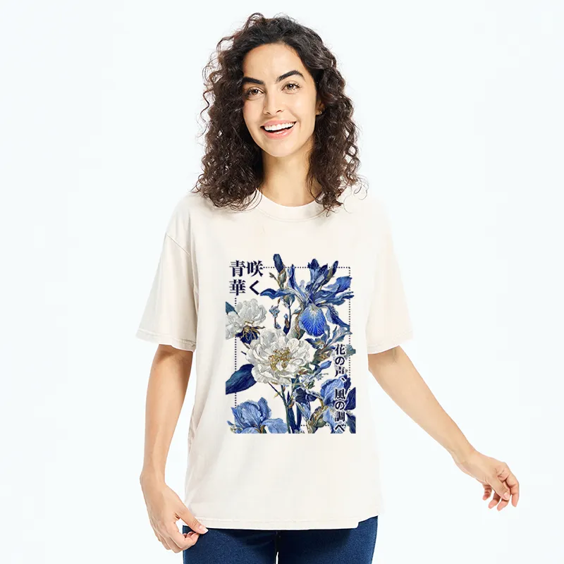 Tokyo-Tiger Harmony of Bloom and Breeze Washed T-Shirt