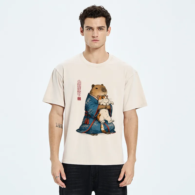 Tokyo-Tiger Furry Friends in Harmony Washed T-Shirt