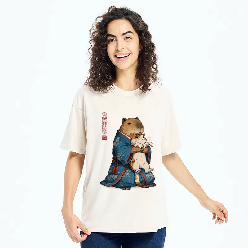 Tokyo-Tiger Furry Friends in Harmony Washed T-Shirt