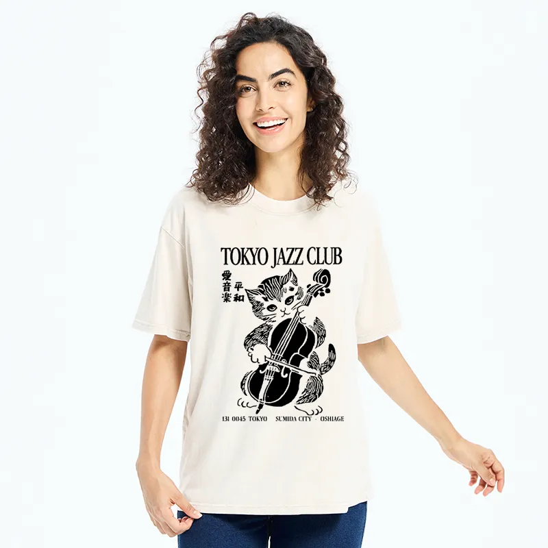 Tokyo-Tiger Tokyo Jazz Kitty Washed T-Shirt