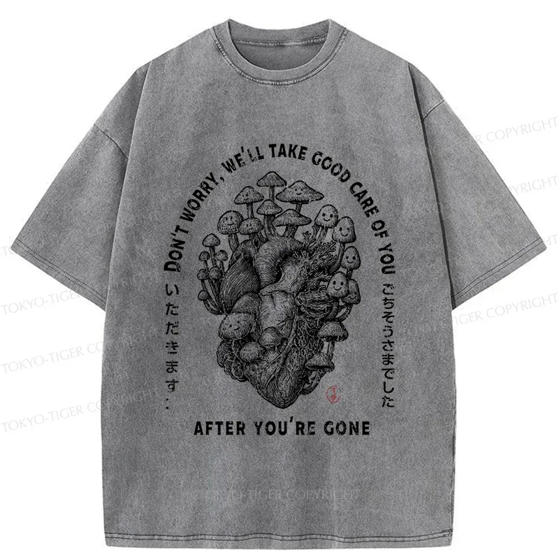 Tokyo-Tiger Thank You For The Meal-mushroom Washed T-Shirt
