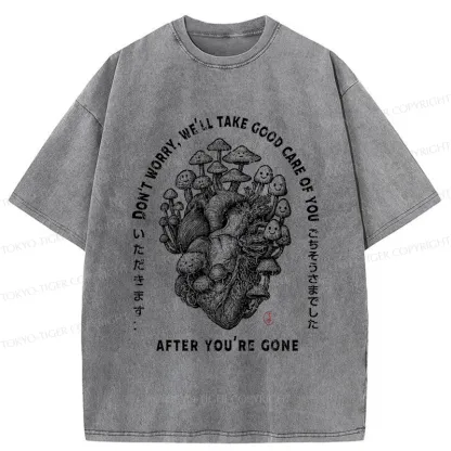 Tokyo-Tiger Thank You For The Meal-mushroom Washed T-Shirt
