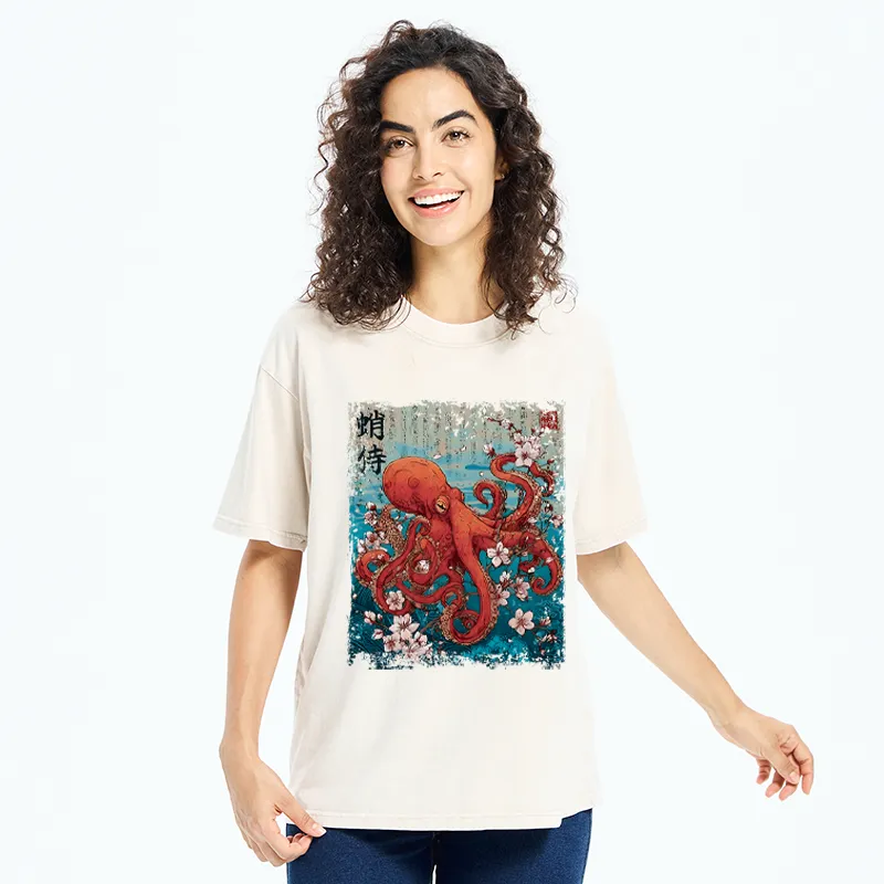 Tokyo-Tiger The Eight-Armed Samurai Washed T-Shirt