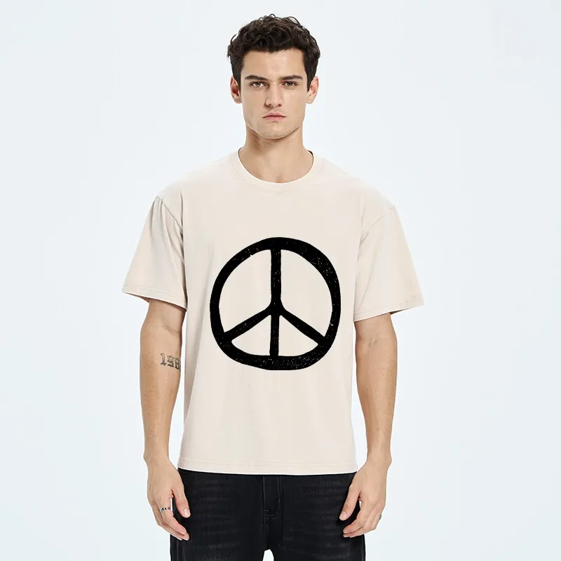 Tokyo-Tiger Peace Symbol Washed T-Shirt
