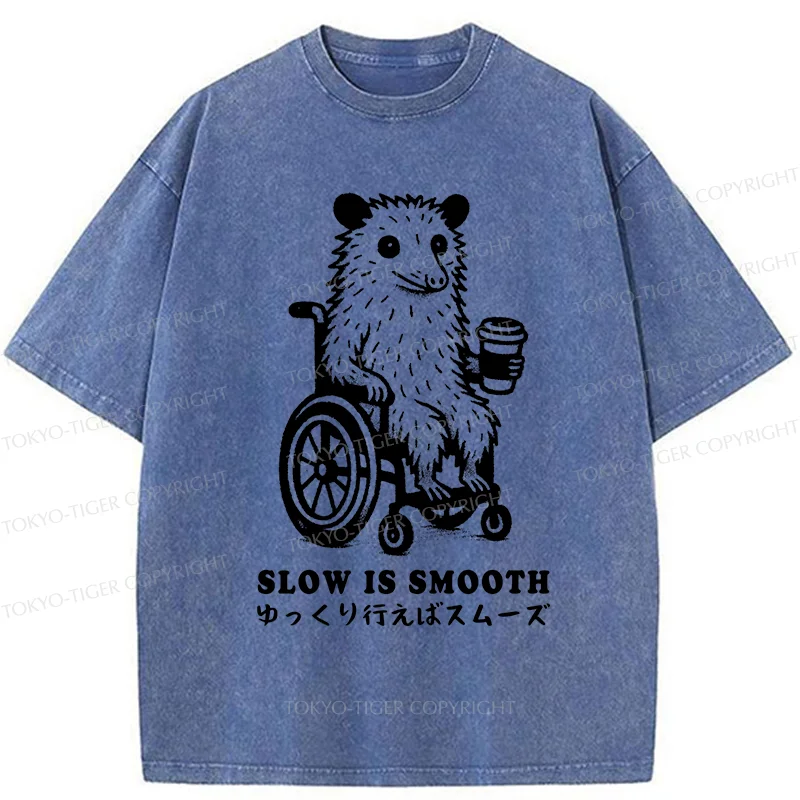 Tokyo-Tiger Possum In A Wheelchair Washed T-Shirt