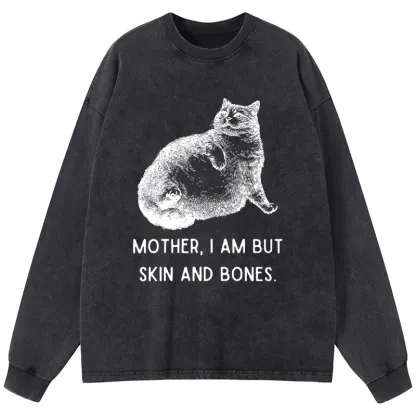 Tokyo-Tiger Skin & Bones Cat Washed Long Sleeve T-Shirt