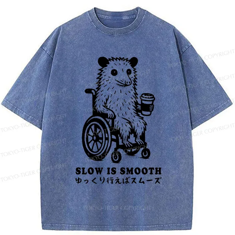 Tokyo-Tiger Possum In A Wheelchair Washed T-Shirt