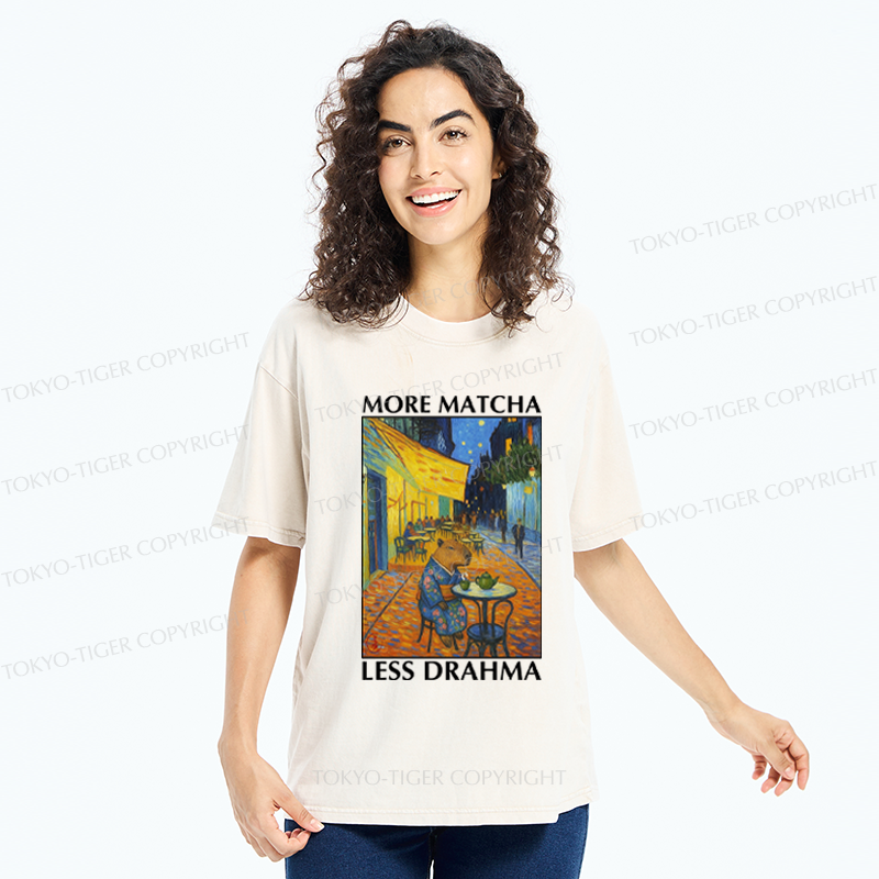 Tokyo-Tiger Funny More Matcha Less Drama Capybara Poster T-Shirt 