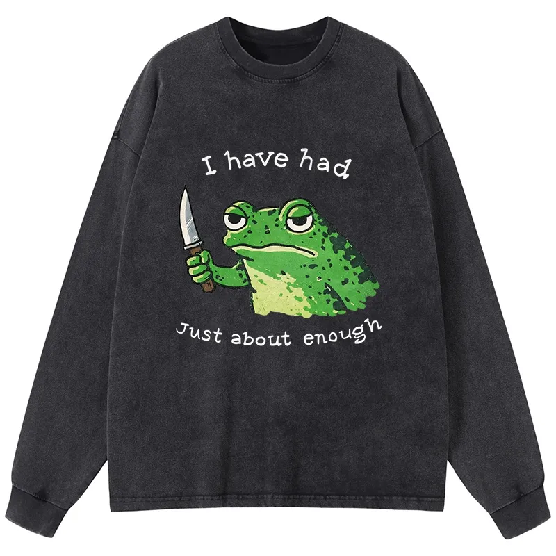 Tokyo-Tiger Impatient Frog Washed Long Sleeve T-Shirt