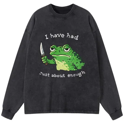 Tokyo-Tiger Impatient Frog Washed Long Sleeve T-Shirt
