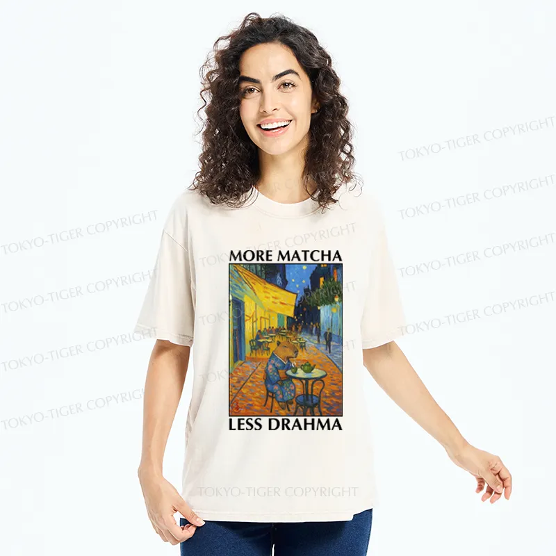 Tokyo-Tiger Funny More Matcha Less Drama Capybara Poster T-Shirt 