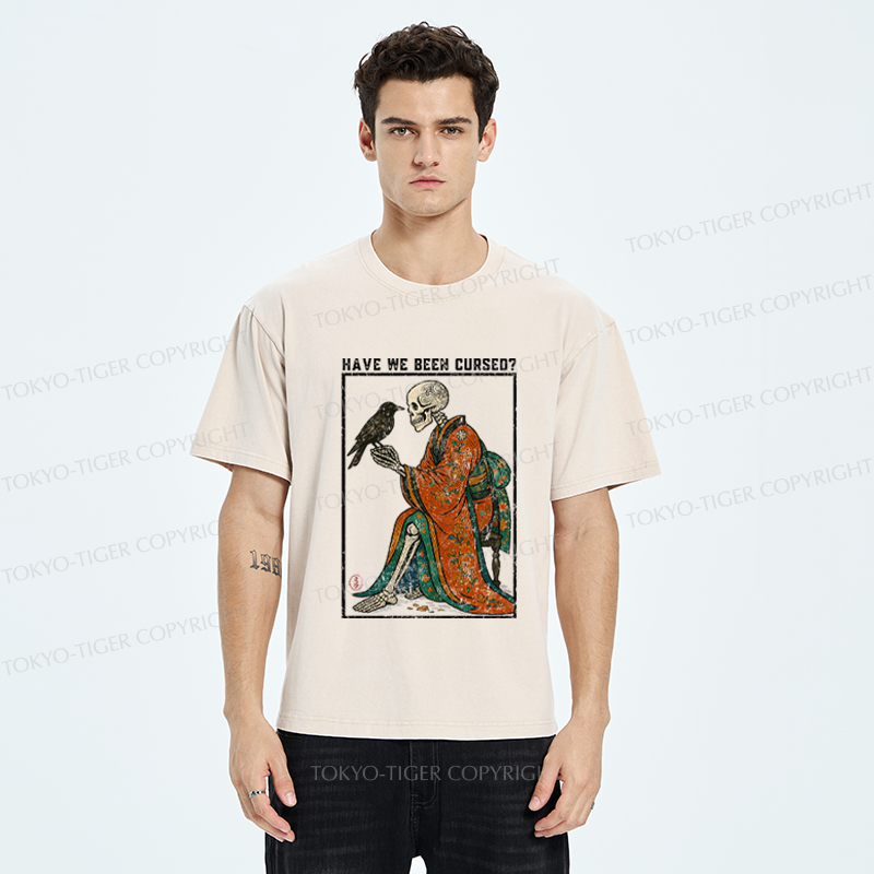 Tokyo-Tiger Crow Skeleton Ukiyoe funny meme Halloween T-Shirt 