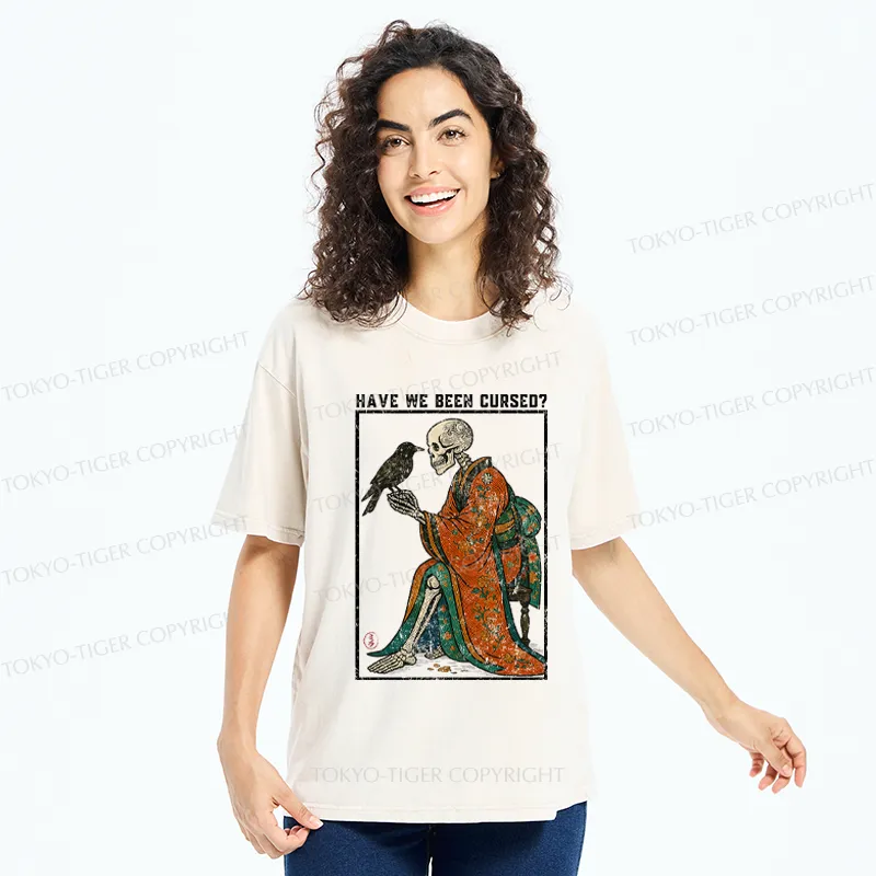 Tokyo-Tiger Crow Skeleton Ukiyoe funny meme Halloween T-Shirt 