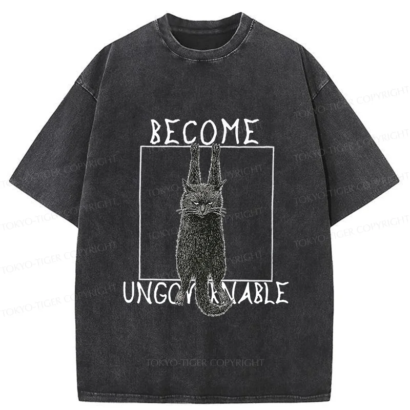 Tokyo-Tiger Uncontrolled Black Cat Washed T-Shirt