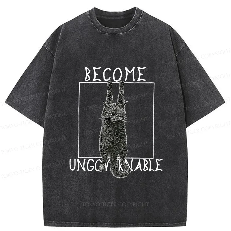 Tokyo-Tiger Uncontrolled Black Cat Washed T-Shirt