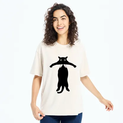 Tokyo-Tiger Black Cat Held By Hands Washed T-Shirt