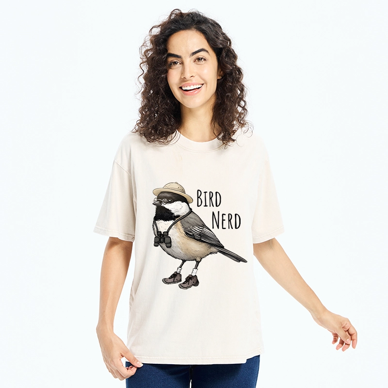 Tokyo-Tiger Bird Nerd Chickadee Explorer Washed T-Shirt