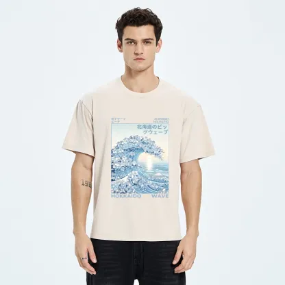 Tokyo-Tiger Crystal Great Wave Art Washed T-Shirt