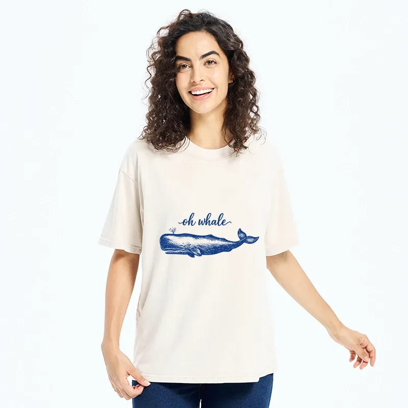Tokyo-Tiger Oh Whale I Dont Care Washed T-Shirt