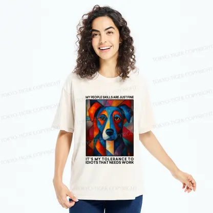 Tokyo-Tiger Funny Picasso Dog Meme Washed T-Shirt