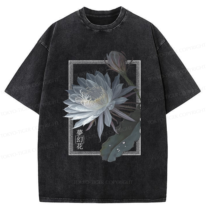 Tokyo-Tiger Japanese Hallucinogenic Epiphyllum Washed T-Shirt