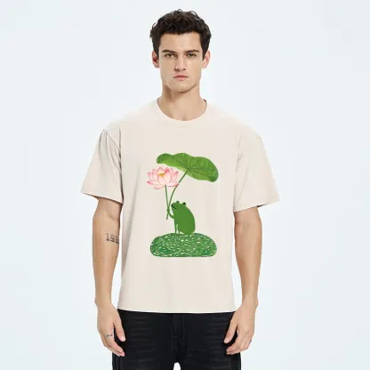 Tokyo-Tiger Frog With Lotus Umbrella Meme Washed T-Shirt