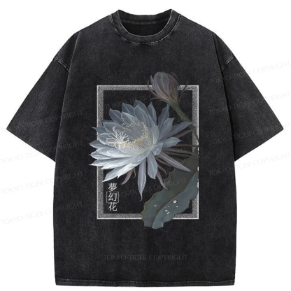 Tokyo-Tiger Japanese Hallucinogenic Epiphyllum Washed T-Shirt