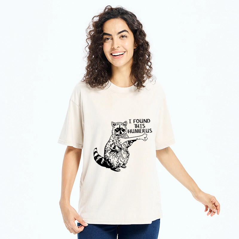 Tokyo-Tiger Raccoon Found This Humerus Meme Washed T-Shirt
