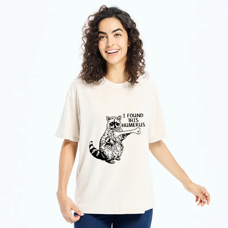 Tokyo-Tiger Raccoon Found This Humerus Meme Washed T-Shirt