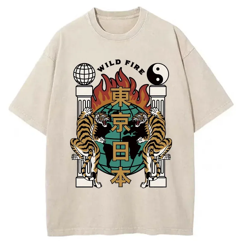 Tokyo-Tiger Terrifying TokyoTiger Washed T-Shirt