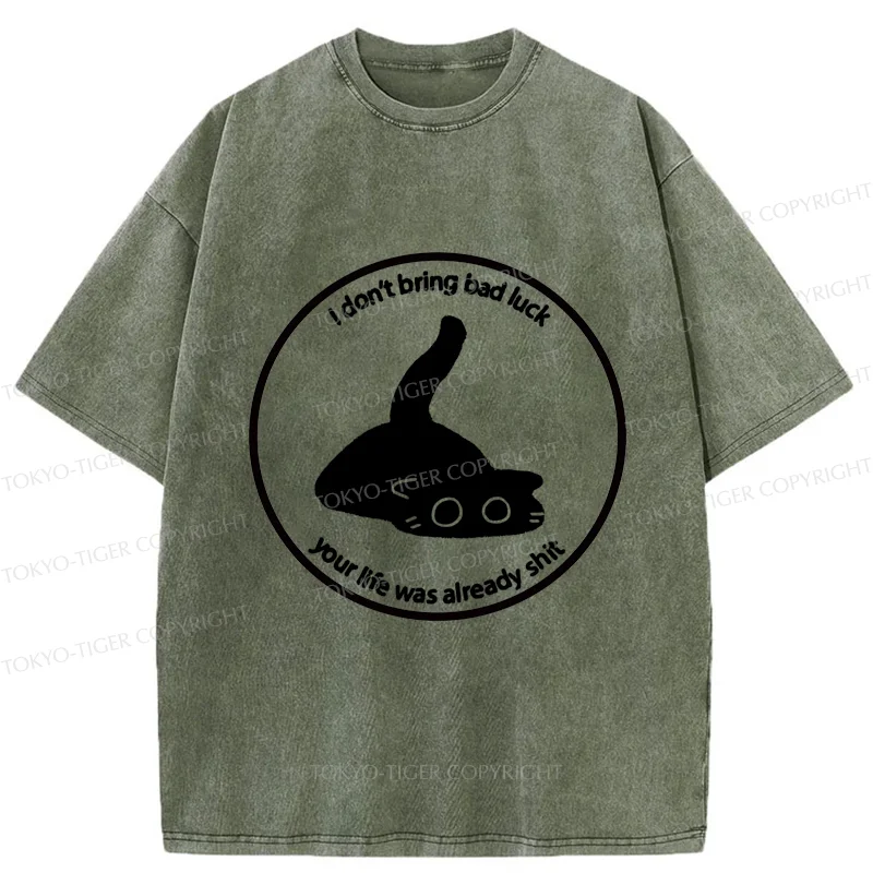 Tokyo-Tiger Cat Are Not The Source Of Bad Luck Washed T-Shirt