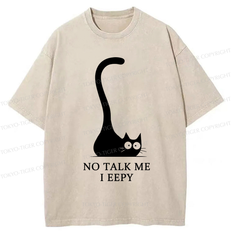 Tokyo-Tiger Cat Who Doesn't Want To Talk Washed T-Shirt