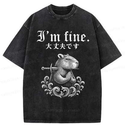 Tokyo-Tiger Capybara Is Fine Washed T-Shirt